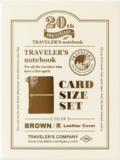 TRAVELER'S notebook 20th Anniversary Card Size Set Brown Leather Japan Limited picture
