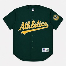 Vtg NOS 90s Russell Oakland Athletics Diamond Collection Baseball Jersey, 48 XL picture