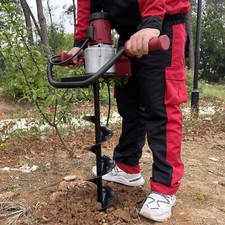 200rpm Powerful Electric Corded Digger Post Hole Auger 2 Drill Bit 1500W 1.6HP picture