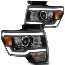 Pair  Headlights For 2009-2014 Ford F150 Raptor LED Tube W/LED Projector LH+RH picture