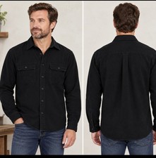 L.L.Bean Men’s size M Button Down Long Button Sleeve Shirt Pockets Dark Blue picture