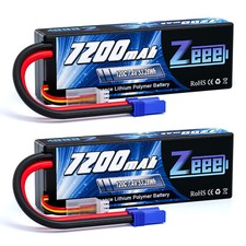 2x Zeee 7.4V 120C 7200mAh 2S Lipo Battery EC5 for RC Car Truck Tank Truggy Buggy picture