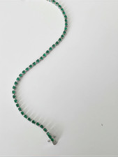 2.55ctw Natural Emerald Bracelet, 14k White Gold, 7 inches length picture