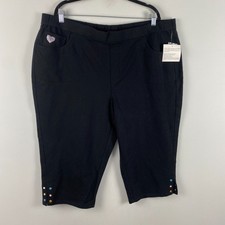 Quacker Factory DreamJeannes Capri Pants Size 2X Pull On Pockets Stretch picture