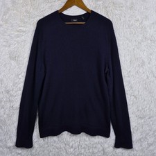 Theory Mens 100% Cashmere Donners Crewneck Sweater Navy Blue Large picture