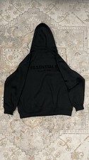 Essentials Fog Black Cotton Hoodie Pullover Size Large picture