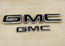 NEW 2021-24 GMC Yukon Yukon XL GM Front & Rear Chrome Black Emblem Kit 84729912 picture