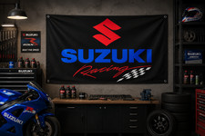 Suzuki Racing Wall Flag 3x5ft Polyester Garage Decors picture