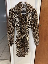  Caché vintage faux fur leopard print trench coat Size Small picture