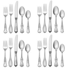 Wallace HOTEL LUXE 18/10 Stainless Steel 20pc Flatware Set (Service for Four) NO picture