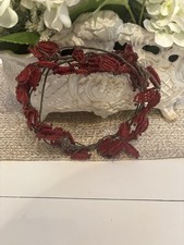 vintage french beaded flowers * Rust Or Red * Unique Style Wreath Or Stems picture