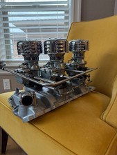 Rare Weiand WC4D SBC 4x2 Stromberg Carb Intake Complete Small Block Chevy picture