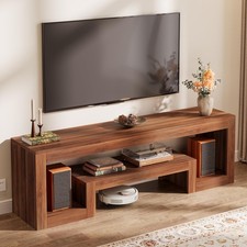 63-Inch Farmhouse TV Stand with Open Storage Shelves for 55/60/65/75-Inch TVs picture