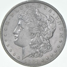 AU+ 1897 (P) Morgan Silver Dollar (1 coin) picture