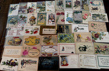 ~Lot of 43 Antique 1900's~Mixed Topics Greetings Postcards~All with stamps-s598 picture