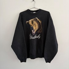 Vintage 1994 Weatherby Bear Fruit of the Loom Supercotton Sweatshirt XL Black picture