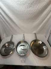 Calphalon Stainless Steel Pan Set 10 12 Skillets w Lids Cookware picture