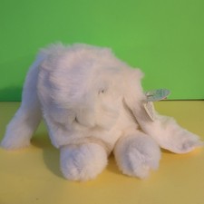 Vtg realistic Bunny Rabbit Plush White Lop Ears Stuffed Animal 2000 y2k  picture
