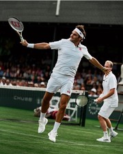 2026 Tennis Hall of Fame RF Roger Federer UNIQLO  Polo White Shirt  Wimbledon M picture