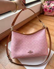 COACH CEL12 Laurel Shoulder Bag In Signature Canvas With Charms Powder Pink picture