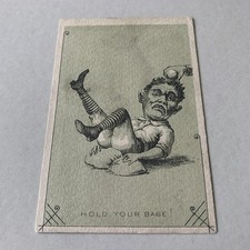 Vintage 1880’s Baseball Themed Trade Card “Hold Your Base”  picture