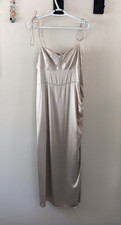 Quince 100% Washable Silk Sweetheart Dress in Champagne sz XL bustier tie straps picture