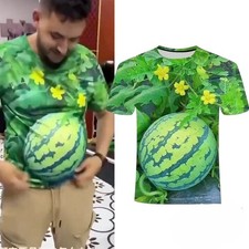 SALE ITEM HOTFunny 3D Watermelon Graphic Shirt All Over Printed Summer Fruit Tee picture