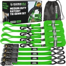 Rhino USA Retractable Ratchet Straps (4-Pack) - 1 Inch x 10 Feet (1,650lb Break picture