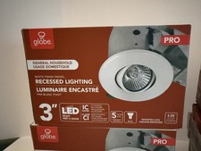 4PK Globe Electric 3in. New Construction Remodel White Swivel Spotlight Recessed picture