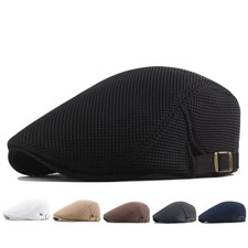 Solid Cotton Gatsby Cap Mens Ivy Hat Golf Driving Sun Flat Cabbie Newsboy Summer picture