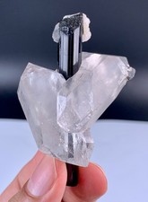 63 Gram Beautiful Combo Of Twin Quartz With Black Tourmaline From Skardu Pak. picture