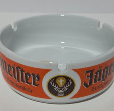 Jagermeister Vintage 1990s Round White Porcelain Ashtray Classic Logo & Font picture