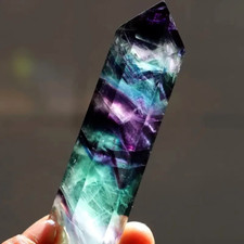Natural Rainbow Fluorite Healing Crystal Tower Point Obelisk Mineral Specimens picture