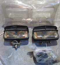 NEW Pair fog Lights SAE-Y-85 Chrome W/ Louvres Peterson MFG Co. Amber reflector picture