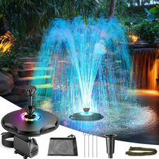 Floating Pond Fountain with LED Lights - 40W 660GPH Pump with 3 Spray Modes, Flo picture