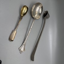 Antique Teaspoon Spoon Sterling Silverplate Benedict Leonard Marks 5 Wall St. picture
