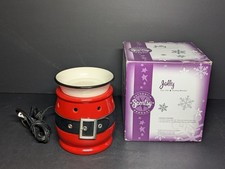Scentsy Tart Wax Warmer Full Size Jolly Santa Belt Christmas Retired 2010 EUC picture