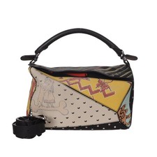 AUTH Loewe Puzzle x Paula Multicolor Print Leather Silver Hardware Top Handle picture