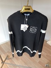 Loewe Anagram Mens Knitwear Black Sweater Size Large picture