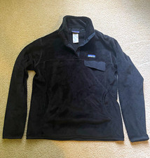 Patagonia Re-Tool Snap-T Womens Black Fleece Snap Pullover Jacket Size L picture