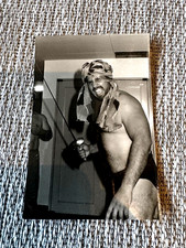 Tiger Jeet Singh Pro Wrestling Bromide Photo Black White Vintage Japan picture