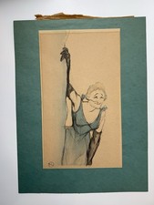 Original Toulouse-Lautrec Era 19c Litho Yvette Guilbert Type Art Nouveau Cabaret picture