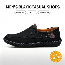 Men's Hand Sewn Leather Shoes Flat Comfortable Loafers Moccasins Dress Shoes picture