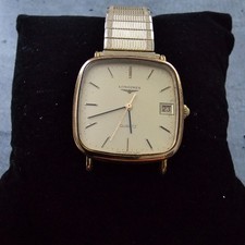 Vintage Longines Quartz Date Watch Gold Tone Square Case - Not Working picture