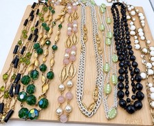 Lot 7 Vintage Fine, High Quality Costume Necklaces Napier Monet Opera Layered picture