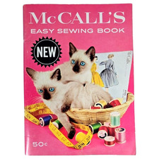 McCall's Easy Sewing Book Pink Cats Softcover McCall Corp Sewing 1960 Vtg MCM picture