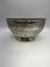 Antique Middle Eastern Persian Tinned Copper  Footed Bowl picture