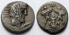 Roman Republic L. Titurius Sabinus AR Denarius Tarpeia 89 BC BMCRR 2328 picture