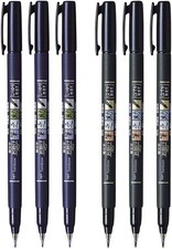 Tombow Fudenosuke Brush Pen, 6-Pack, Hard Tip 1 Count (Pack of 6), Black  picture