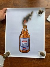 BANKSY TESCO PETROL BOMB Print Original NEAR MINT + Anarchist Book Flyer picture
